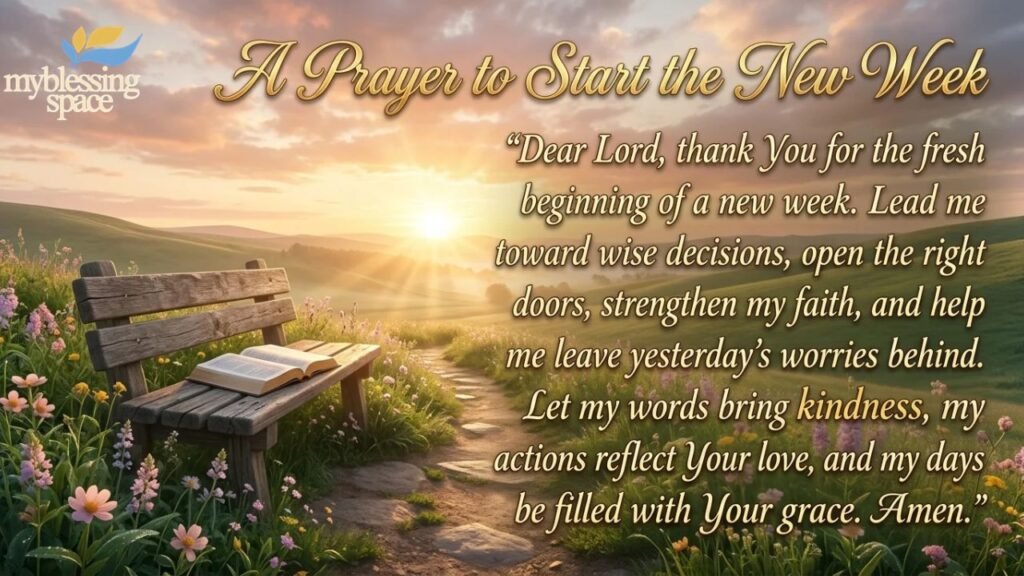 A Prayer to Start the New Week