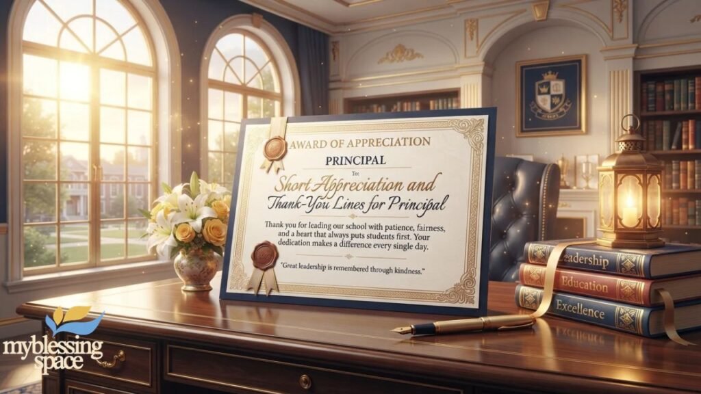 Appreciation and Beautiful Lines for a Principal
