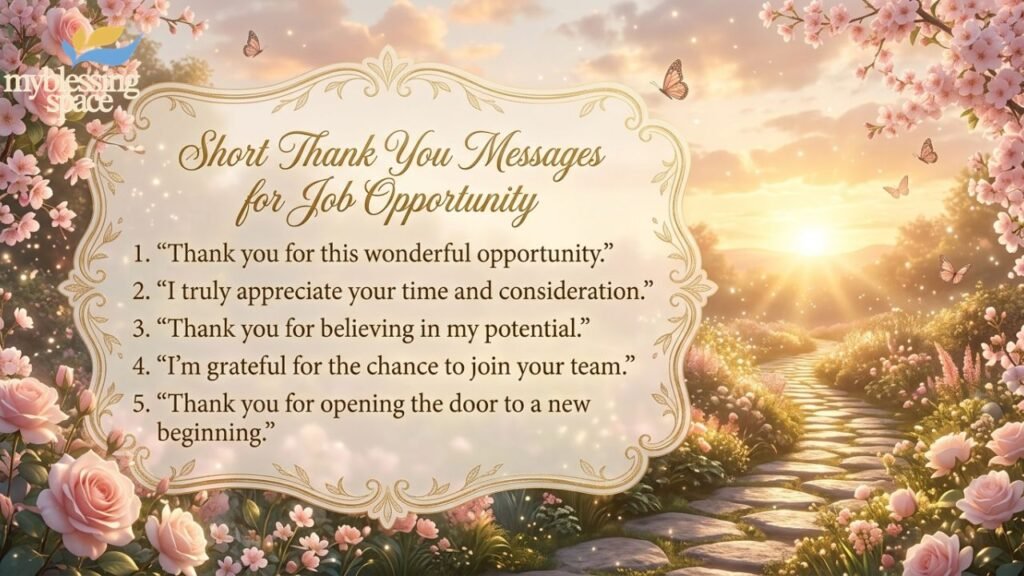Short Thank You Messages for Job Opportunity