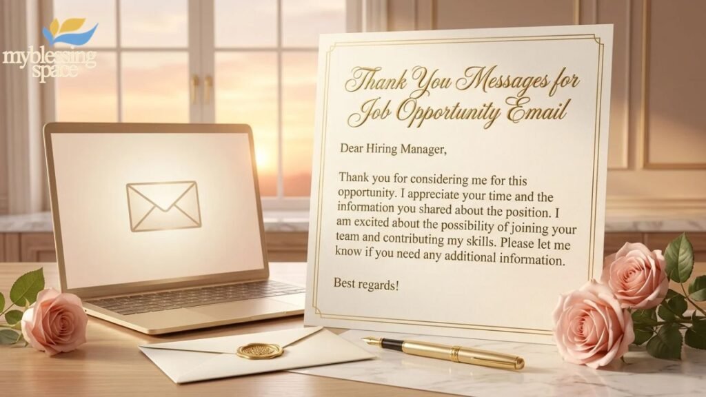 Thank You Messages for Job Opportunity Emai