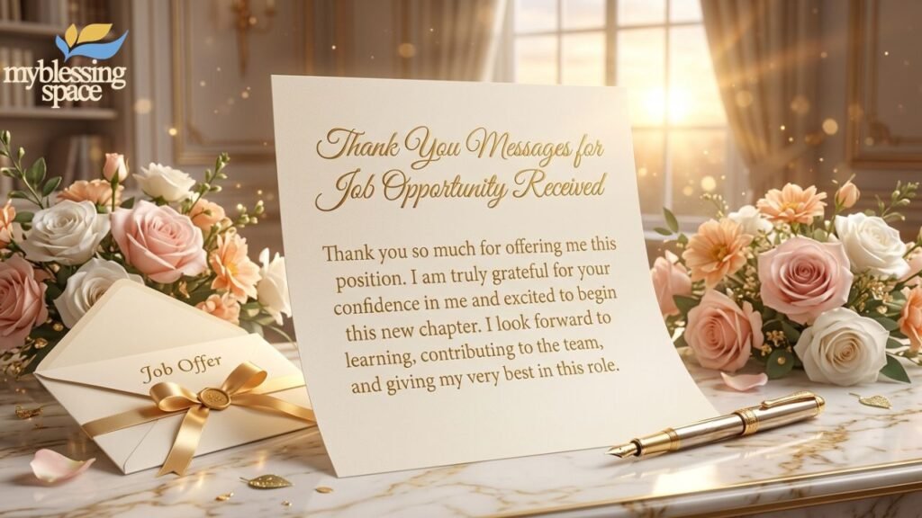 Thank You Messages for Job Opportunity Received